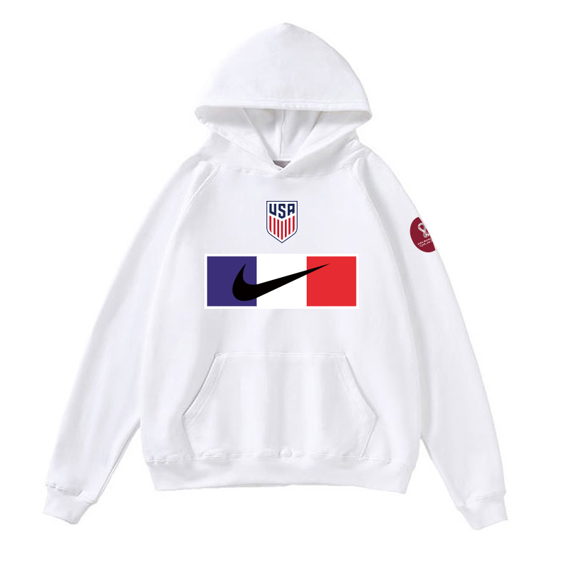 Men's American World Cup Soccer Hoodie White 001